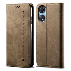Peněženkové pouzdro Denim Texture světlohnědé – Oppo A78 5G | Levné Kryty | Levné Kryty | Levné Kryty