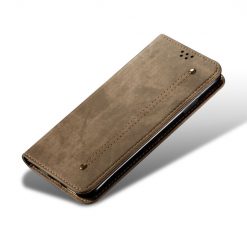 Peněženkové pouzdro Denim Texture světlohnědé – Oppo A78 5G | Levné Kryty | Levné Kryty | Levné Kryty