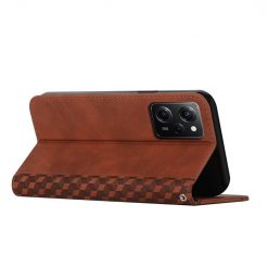 Peněženkové pouzdro Diamond Pattern case hnědé – Xiaomi Poco X5 Pro 5G | Levné Kryty | Levné Kryty | Levné Kryty