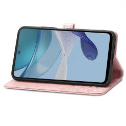 Peněženkové pouzdro Embossing Pattern Mandala Flower růžové – Motorola Moto G13 / G23 / G53 5G | Levné Kryty | Levné Kryty  | Levné Kryty