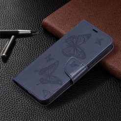 Peněženkové pouzdro Embossing Pattern Motyl modré – Samsung Galaxy A54 5G | Levné Kryty | Levné Kryty | Levné Kryty