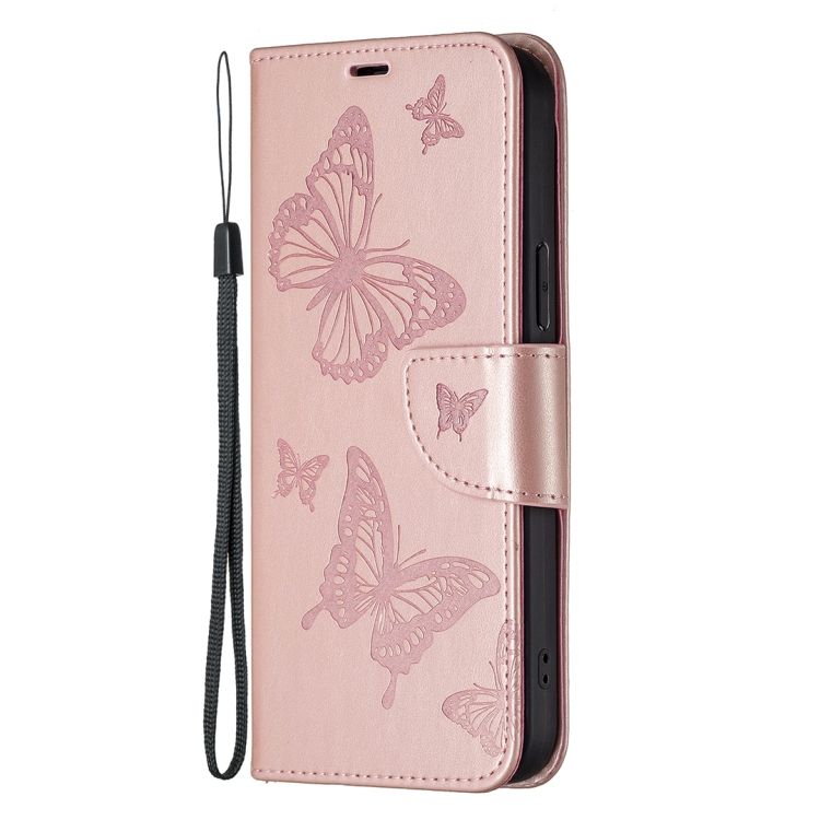 Peněženkové pouzdro Embossing Pattern Motyl růžové – Samsung Galaxy A54 5G