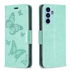 Peněženkové pouzdro Embossing Pattern Motyl zelené – Samsung Galaxy A54 5G | Levné Kryty | Levné Kryty | Levné Kryty
