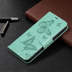 Peněženkové pouzdro Embossing Pattern Motyl zelené – Samsung Galaxy A54 5G | Levné Kryty | Levné Kryty | Levné Kryty