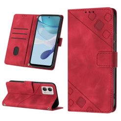Peněženkové pouzdro Embossing Pattern Square červené – Motorola Moto G13 / G23 / G53 5G | Levné Kryty | Levné Kryty | Levné Kryty