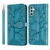 Peněženkové pouzdro Embossing Pattern Strom růžové – Samsung Galaxy A54 5G | Levné Kryty | Levné Kryty | Levné Kryty