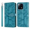 Peněženkové pouzdro Embossing Pattern Strom červené – Xiaomi 13 Pro | Levné Kryty | Levné Kryty | Levné Kryty