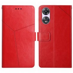 Peněženkové pouzdro Geometric Pattern case červené – Oppo A78 5G | Levné Kryty | Levné Kryty | Levné Kryty