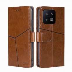 Alternative view of Peněženkové pouzdro Geometric Stitching case hnědé – Xiaomi 13