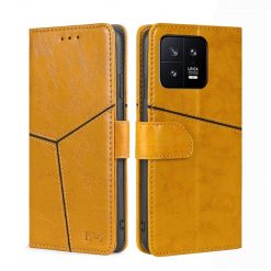Alternative view of Peněženkové pouzdro Geometric Stitching case žluté – Xiaomi 13