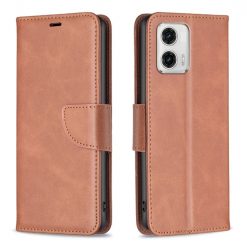 Peněženkové pouzdro Retro Lambskin hnědé – Motorola Moto G73 5G | Levné Kryty | Levné Kryty | Levné Kryty