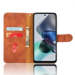Peněženkové pouzdro Solid hnědé – Motorola Moto G13 / G23 / G53 5G | Levné Kryty | Levné Kryty | Levné Kryty