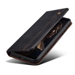 Peněženkové pouzdro Wax case černé – Oppo A78 5G | Levné Kryty | Levné Kryty | Levné Kryty