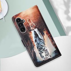 Alternative view of Knížkové pouzdro Trendy Colored case Kočka a Tygr – Samsung Galaxy A14 4G/5G