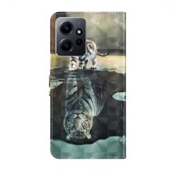 Alternative view of Knížkové pouzdro Trendy Cross case Kočka a tigr – Xiaomi Redmi Note 12 (4G)