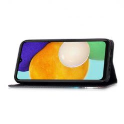 Knížkové pouzdro Trendy Cross case Růže na černém – Samsung Galaxy A54 5G | Levné Kryty | Levné Kryty | Levné Kryty