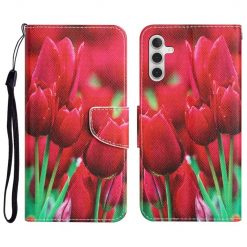 Knížkové pouzdro Trendy Cross case Tulipány – Samsung Galaxy A54 5G | Levné Kryty | Levné Kryty | Levné Kryty