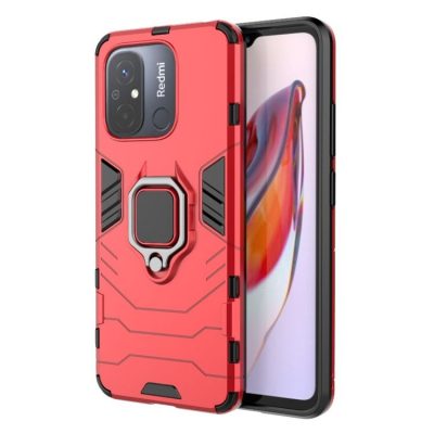 Odolný kryt Ring Armor červený – Xiaomi Redmi 12C | Levné Kryty