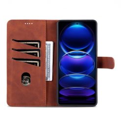 Peněženkové pouzdro AZNS Skin Feel hnědé – Xiaomi Redmi Note 12 Pro | Levné Kryty | Levné Kryty | Levné Kryty