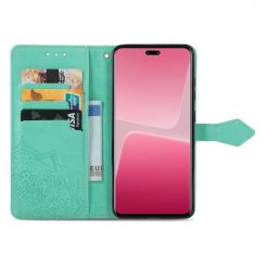 Peněženkové pouzdro Embossing Pattern Mandala Flower zelené – Xiaomi 13 Lite | Levné Kryty | Levné Kryty | Levné Kryty