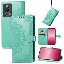 Peněženkové pouzdro Embossing Pattern Mandala Flower zelené – Xiaomi 13 Lite | Levné Kryty | Levné Kryty | Levné Kryty