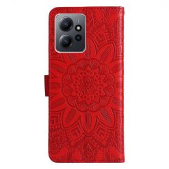 Alternative view of Peněženkové pouzdro Embossing Pattern Slunečnice červené – Xiaomi Redmi Note 12 (4G)