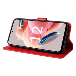 Peněženkové pouzdro Embossing Pattern Slunečnice červené – Xiaomi Redmi Note 12 (4G) | Levné Kryty | Levné Kryty | Levné Kryty