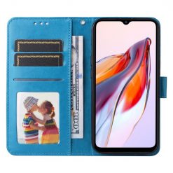 Peněženkové pouzdro Embossing Pattern Slunečnice modré – Xiaomi Redmi 12C | Levné Kryty | Levné Kryty | Levné Kryty