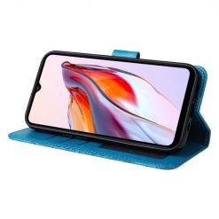 Peněženkové pouzdro Embossing Pattern Slunečnice modré – Xiaomi Redmi 12C | Levné Kryty | Levné Kryty | Levné Kryty