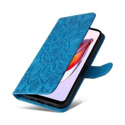 Peněženkové pouzdro Embossing Pattern Slunečnice modré – Xiaomi Redmi 12C | Levné Kryty | Levné Kryty | Levné Kryty