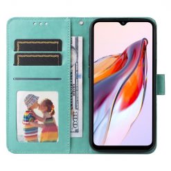 Peněženkové pouzdro Embossing Pattern Slunečnice zelené – Xiaomi Redmi 12C | Levné Kryty | Levné Kryty | Levné Kryty
