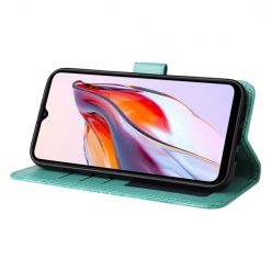 Peněženkové pouzdro Embossing Pattern Slunečnice zelené – Xiaomi Redmi 12C | Levné Kryty | Levné Kryty | Levné Kryty