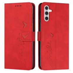 Peněženkové pouzdro Retro Smile červené – Samsung Galaxy A14 4G/5G | Levné Kryty | Levné Kryty | Levné Kryty