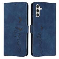 Peněženkové pouzdro Retro Smile modré – Samsung Galaxy A14 4G/5G | Levné Kryty | Levné Kryty | Levné Kryty