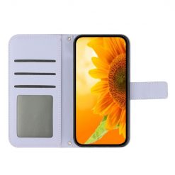 Peněženkové pouzdro Embossing Pattern Květ fialové – T Phone Pro / T Phone Pro (2023) | Levné Kryty | Levné Kryty | Levné Kryty