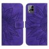 Peněženkové pouzdro Embossing Pattern Květ tmavěmodré – T Phone Pro / T Phone Pro (2023) | Levné Kryty | Levné Kryty | Levné Kryty