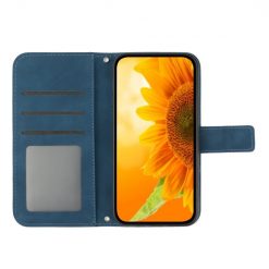 Peněženkové pouzdro Embossing Pattern Květ tmavěmodré – T Phone Pro / T Phone Pro (2023) | Levné Kryty | Levné Kryty | Levné Kryty