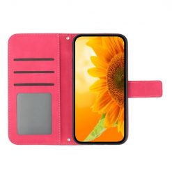 Peněženkové pouzdro Embossing Pattern Květ tmavěrůžové – T Phone Pro / T Phone Pro (2023) | Levné Kryty | Levné Kryty | Levné Kryty