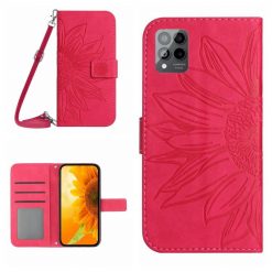 Peněženkové pouzdro Embossing Pattern Květ tmavěrůžové – T Phone Pro / T Phone Pro (2023) | Levné Kryty | Levné Kryty | Levné Kryty