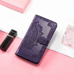 Peněženkové pouzdro Embossing Pattern Mandala Flower fialové – Nokia G22 | Levné Kryty | Levné Kryty | Levné Kryty