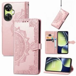 Peněženkové pouzdro Embossing Pattern Mandala Flower růžové – OnePlus Nord CE 3 Lite 5G | Levné Kryty | Levné Kryty | Levné Kryty