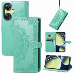 Peněženkové pouzdro Embossing Pattern Mandala Flower zelené – OnePlus Nord CE 3 Lite 5G | Levné Kryty | Levné Kryty | Levné Kryty