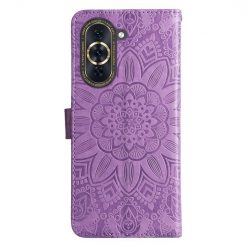 Alternative view of Peněženkové pouzdro Embossing Pattern Slunečnice fialové – Huawei Nova 10