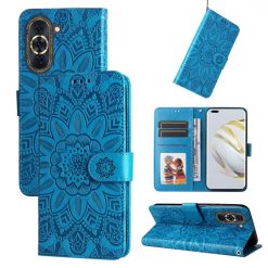Peněženkové pouzdro Embossing Pattern Slunečnice modré – Huawei Nova 10 | Levné Kryty | Levné Kryty | Levné Kryty