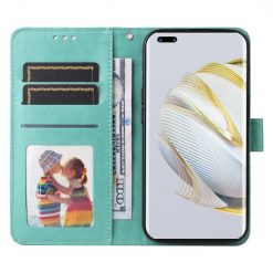 Peněženkové pouzdro Embossing Pattern Slunečnice zelené – Huawei Nova 10 | Levné Kryty | Levné Kryty | Levné Kryty