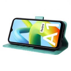 Peněženkové pouzdro Embossing Pattern Slunečnice zelené – Xiaomi Redmi A1 / A2 | Levné Kryty | Levné Kryty | Levné Kryty
