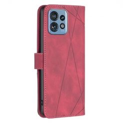 Knížkové pouzdro Rhombus červené – Motorola Edge 40 Pro | Levné Kryty | Levné Kryty | Levné Kryty