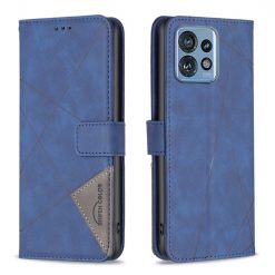 Knížkové pouzdro Rhombus modré – Motorola Edge 40 Pro | Levné Kryty | Levné Kryty | Levné Kryty