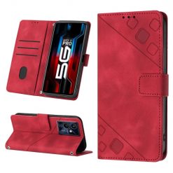 Peněženkové pouzdro Embossing Pattern Square červené – Infinix Note 12 Pro 5G | Levné Kryty | Levné Kryty | Levné Kryty