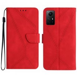 Peněženkové pouzdro Embossing Pattern Stitchy case červené – Xiaomi Redmi Note 12S | Levné Kryty | Levné Kryty | Levné Kryty